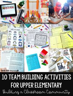 ten team building activities for upper elementary students to practice their writing and spelling skills in the classroom