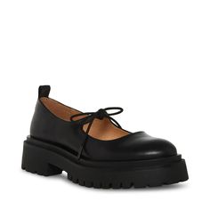 LANDON Black Leather Lug Sole Mary Jane Loafer | Women's Loafers – Steve Madden Nordstrom Shoes, Dr Shoes, Steve Madden Store, Apparel Merchandising, Kleidung Diy, Platform Mary Janes, Dream Shoes, Mary Jane Shoes, Street Chic