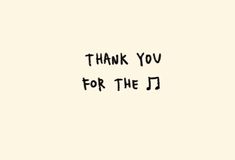 the words thank you for the jj are written in black ink on a white background