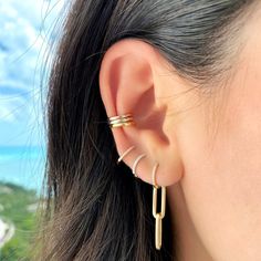 Our solid gold ear cuff is the perfect ear cuff to throw on and keep on. It does not require your ear to be pierced and you can layer them with other cuffs as well. It a simple but trendy look. 14K Yellow, Rose or White Gold No Piercing required Can be opened slightly to fit your ear. sold as an individual cuff IN STOCK AND READY TO SHIP Gold Ear Cuff, Yellow Rose, Keep On, Ear Cuff, Solid Gold, White Gold, Cuff, Rose Gold, Yellow