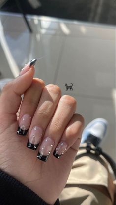 Homecoming Nails To Match Black Dress, Prom Square Nails, Short Nails Ideas Aesthetic, Black Nail Sets, Simple Acrylic Nails, Nails 2021, Acrylic Nails Coffin Short, Acrylic Nails Coffin