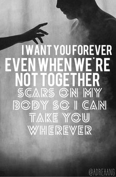 two people facing each other with the words i want you forever even when we're not together