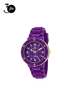 Silicone case, Silicone bracelet, Purple dial, Quartz movement, Scratch resistant mineral, Water resistant up to 3 ATM - 30 meters - 100 feet //  OC0224 Purple Chronograph Watch Accessories With Round Dial, Modern Purple Watch With Round Dial, Purple Analog Watch, Purple Quartz Watch Accessory With Round Dial, Silicone Bracelets, Mineral Water, Silicon Case, Quartz Movement, Water Resistant