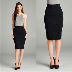 Women’s Black Knit Pencil Skirt. Very Form Flattering. I Love This Item!! Perfect For Work, Dates, No Matter What The Event, This Is It! Elastic Waist. I Am 5’5” And It Hits Just Below My Knee, However Can Be Pulled Higher If A Shorter Look Is Desired. Posh Houses, Knit Pencil Skirt, Same Style, Black Knit, Wizard, Dark Gray, Armoire, Fashion Nova, Pencil Skirt