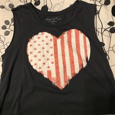 Never Worn Dark Grey Crop Top. The Back Is Just Dark Grey With Nothing On It. Never Worn Casual Summer Tank Top With Heart Graphic, Dark Grey Crop Top, Grey Crop Top, Dark Wear, Gift Shop, Dark Grey, American Eagle Outfitters, American Eagle, Crop Top