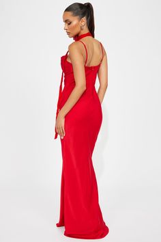 Available In Red/combo. Satin Gown Rosette Choker Included Cowl Neck Adjustable Spaghetti Strap Hidden Back Zipper 100% Polyester Imported | Juniper Satin Gown Dress in Red size XL by Fashion Nova Rosette Choker, Satin Gown Dress, Satin Gown, Gown Dress, Red Fashion, Cowl Neck, Gowns Dresses, Fashion Nova, Spaghetti Strap