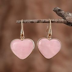 Rose Quartz Heart Earrings Elegant Earrings For Healing, Rose Gold Rose Quartz Drop Earrings, Rose Quartz Earrings With Ear Wire As Gift, Rose Quartz Ear Wire Earrings For Gift, Rose Quartz Drop Earrings Gift, Rose Quartz Teardrop Earrings For Gift, Aphrodite And Adonis, Open My Heart, Moon Dance