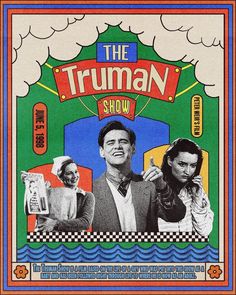 the truman show poster with two women and one man