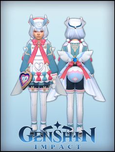 an image of two women dressed in anime style outfits, one with horns and the other with