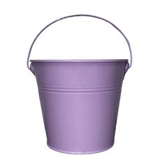 a purple bucket is shown on a white background and has a handle for the top