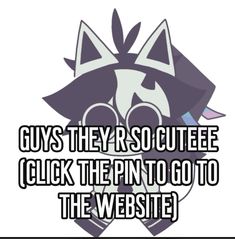 a raccoon with the words guys they're cute and click them to go to the website