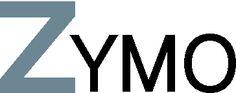 the zmo logo with black and white letters on it's left side, in front of a gray background