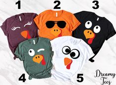 "Funny Turkey Shirts, Thanksgiving Group Shirts, Fall Family Shirts, Cute Turkey Shirt, Kids Fall Shirt, Fall Shirt Teacher, Thanksgiving Tee --- SIZING AND COLOR --- Listing photos contain colors and measurements for unisex crew neck, unisex v-neck, youth and toddler shirts, baby onesies and long sleeve unisex shirts. Please be careful of which style you select from the drop down menu and double-check your measurements to make sure you order the proper size all since we do not offer returns/exc Mens Thanksgiving Shirt, Thanksgiving Shirts Vinyl Family Svg, Thanksgiving Family Tshirts, Thanksgiving Vinyl Shirts, Turkey Tshirts, Thanksgiving Teacher Shirts, Thanksgiving Shirts For Kids, Thanksgiving Shirts For Family, Kids Thanksgiving Shirts