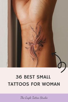 36 Best Small Tattoos for Woman Arrow Lotus Tattoos For Women, Small Simplistic Tattoos For Women, Self Care Tattoos For Women, Morse Code Tattoos For Women, Elegant Female Tattoos, Owned Tattoos For Women, Small Tatoos Woman Arm, Hint Of Color Tattoo, Im Ok Tattoo Ideas