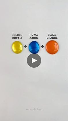 four different colored buttons with the words golden, royal, azure and orange on them