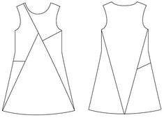 the front and back views of a dress