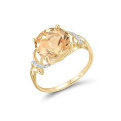 PRICES MAY VARY. ♥Gorgeous Style♥ Delicate round citrine ring is a wonderful complement for you to attend parties, weddings, dating, and other occasions. ♥Quality Material♥ Made of 41.7% pure gold ( in 10k solid gold, not just a plated ), low irritation, not easy to rust, simple, and stylish. ♥Simple Design♥ The dainty ring is inlaid with shimmering round citrine and decorated with shiny white genuine natural diamond. Use a simple design, but the ring is beautiful and eye-catching. ♥Special Gift Diamond Ring For Women, Gorgeous Style, Sister Friends, Citrine Ring, Color Ring, Dainty Ring, Pure Gold, Ring For Women, Birthday Anniversary