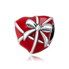 Gift of Love Red Enamel Heart Charm Sterling Silver | Loulu Charms Rap Metal, Bracelet Pandora, Pandora Style, Pandora Bracelet Charms, Bracelet Diy, Love Charms, Handmade Oil, Heart Gifts, Pandora Bracelets