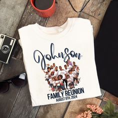 Introducing our exclusive Personalized Family Reunion T-Shirt - the perfect way to commemorate and celebrate the bonds that tie your family together! Crafted with care and designed with a touch of personalization, this shirt is more than just fabric; it's a symbol of unity and shared memories. Key Features: 1. **Customization Options Tailor this T-shirt to reflect your unique family identity. Add names, significant dates, or a special family motto to make it truly yours. 2. **Premium Quality Made from high-quality, comfortable fabric, our Family Reunion T-Shirt ensures a soft feel and a perfect fit for all family members. 3. **Vibrant Designs Choose from a variety of eye-catching designs that resonate with your family's style and personality. Our vibrant prints are sure to make a statement Family Reunion T-shirt With Name Print For Father's Day, Family Matching T-shirt For Father's Day Reunion, Father's Day Family Reunion T-shirt With Short Sleeves, Father's Day Family Reunion Short Sleeve T-shirt, Personalized Casual T-shirt For Family Reunion, Family Reunion Father's Day Custom Print T-shirt, Personalized T-shirt For Family Reunion On Father's Day, Personalized White T-shirt For Family Reunion, Father's Day Family Reunion Custom Print T-shirt