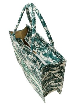 Amour Tropical Tote Bag16.25"(L) x 5.5"(W) x 12.75"(H) Green Travel Bags With Large Capacity, Green Large Capacity Travel Bag, Green Large Capacity Shoulder Bag, Green Satchel Canvas Bag For Summer, Green Shoulder Bag With Large Capacity For Daily Use, Green Large Capacity Satchel For Summer, Summer Green Shoulder Bag For Errands, Trendy Green Satchel Canvas Bag, Large Capacity Green Satchel For Summer