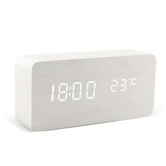 Alarm Clocks Wooden Cube LED Alarm Clock sold by Fleurlovin Jam Alarm, Desk Alarm Clock, Led Alarm Clock, Desktop Clock, Power Electronics, Led Power Supply, Wooden Cubes, Sound Control