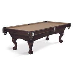 an antique pool table on white background