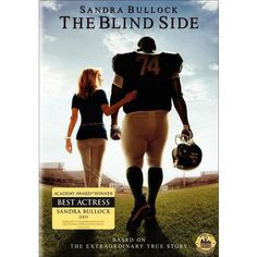 a movie poster for the blind side with a football player and woman walking away from each other