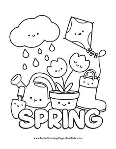 Free Printable Spring Coloring Pages that are Spring Coloring Sheets, Spring Drawing, Free Printable Coloring Sheets, Minecraft Coloring Pages, A Coloring Page, Spring Coloring Pages, Spring Preschool, Easter Coloring Pages, Coloring Page Ideas