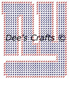 an image of a red, white and blue pattern with the words dee's crafts