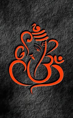 an orange and black ganeshi on a dark background