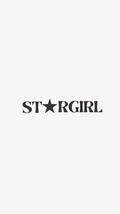 the word stargirl written in black on a white background