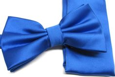 Beautiful silk pre tied and adjustable double tiered banded bow tie. Will adjust from 13" through 20" neck. Bow dimensions 2.5" x 4.5". Mens Bowtie, Neck Bow, Bow Ties, Pocket Square, Bow Tie, Royal Blue, Silk, Square, Blue