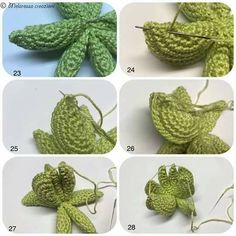 instructions to crochet a green flower