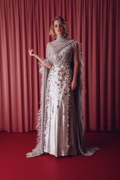 Tulle Cape, Cape Style, Sequined Dress, Sleeveless Gown, Line Dress, One Piece Swimwear, Lebanon, Fitted Bodice, Sequin Dress