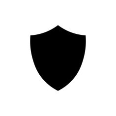 a black and white silhouette of a shield