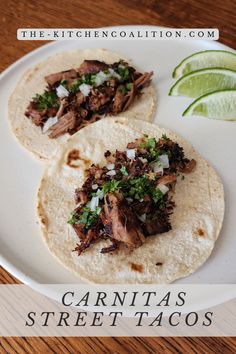 This crispy carnitas street taco recipe is great to make for a crowd or to have pleanty of leftovers or can be frozen to use in the future. They are crispy yet juicy, and make a perfect weekday or weekend meal. Carnitas Street Tacos, Carnitas Street Tacos Recipe, Street Taco Recipe, Homemade Corn Tortillas, Pork Rub, Street Tacos, Weekend Meals, Minced Onion, Fried Pork