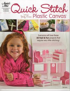 Annies Attic, 2010 publication, Quick Stitch, Plastic Canvas, vase, doll house firniture,containers,key rings, much more Decorating Flip Flops, Plastic Canvas Books, Stitch Doll, Quick Stitch, Needlepoint Patterns, Plastic Canvas Crafts, Barbie Furniture, Canvas Projects, Canvas Crafts