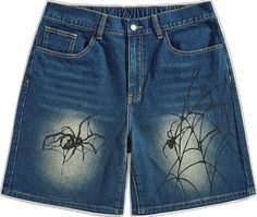 Halloween Streetwear Short Bottoms, Halloween Streetwear Cotton Jeans, Halloween Cotton Jeans For Streetwear, Denim Shorts Y2k, Goth Guys, Shorts Y2k, Lace Corset Top, Styles P, Lace Corset