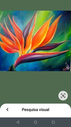 an image of a bird of paradise painting on the app store's phone screen