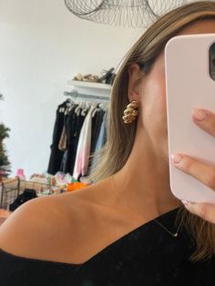 Gold plated with brass base. Chic Gold-tone Evening Jewelry, Chic Gold Jewelry For Night Out, Gold Jewelry With Gold-tone Hardware For Party, Chic Gold Earrings, Gold Plate, Plating, Brass, Gold