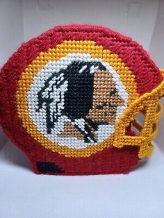 The Washington's football team, Tissue Box Cover, Tissue Box, NFL Team Helmets | eBay Nfl Helmets, Football Diy, Plastic Canvas Pattern, Plastic Canvas Tissue Boxes, Washington Football, Tissue Box Cover, Themed Crafts, Tampa Bay Buccaneers, Tissue Box Covers