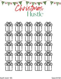 a christmas hustle with presents on it