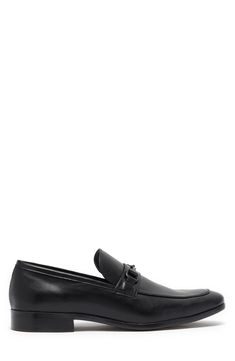 A tonal bit strap adds to the sophisticated style of this versatile loafer. Round toe Bit strap detail Slip-on Manmade upper and sole Imported Classic Formal Loafers With Metal Pin Buckle, Classic Loafers With Metal Pin Buckle For Business, Business Leather Loafers With Metal Pin Buckle, Bit Loafers, Sophisticated Style, Loafers Men, Size 13, Nordstrom Rack, Rush