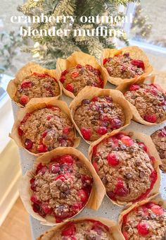 muffins with cranberry oatmeal in the middle