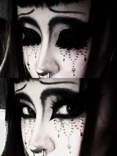 basic trad goth eye makeup look inspo, gothic, alt, alternative, black and white makeup, fake eyelashes, aesthetic, eyeshadow, big eyeliner, ankh, nose contour, romantic goth, pearls Goth Soft Makeup, Goth Makeup Thick Eyebrows, Alt Nose Contour, Goth Glam Aesthetic, Goth Nose Contour, Trad Goth Makeup Ideas, Formal Goth Makeup, Trad Goth Makeup Tutorial, Trad Goth Makeup Template