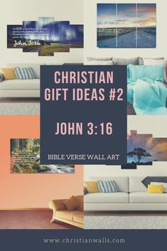 a collage of photos with the words christian gift ideas 2 john 3 16