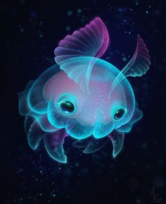 an image of a fish that is glowing in the dark