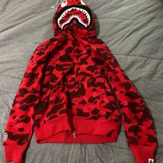 Dm Before Buying Red Hoodie With Pockets For Streetwear, Red Long Sleeve Hooded Jacket For Streetwear, University Red Hooded Outerwear For Fall, Designer Red Outerwear For Streetwear, Red Hoodie With Pockets For Fall, Designer Red Hooded Outerwear, Red Fall Hoodie With Pockets, Red Long Sleeve Hooded Jacket For Fall, Designer Red Long Sleeve Outerwear