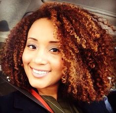 The usual Highlights On African American Hair, Copper Curly Hair, African American Hair Color, Rose Brown Hair, Natural African American Hairstyles, American Hairstyles