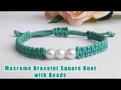 macrame bracelet square knot with beads